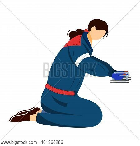Paramedic With Defibrillator Flat Vector Illustration. Emergency Doctor Ready For Resuscitation. Emt