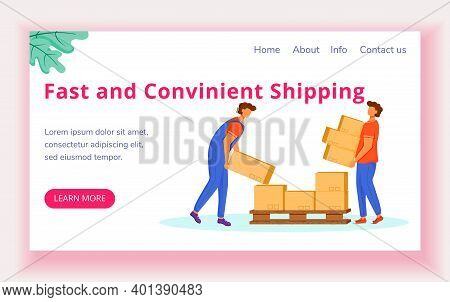 Post Office Service Landing Page Vector Template. Fast And Convient Shipping Website Interface Idea 
