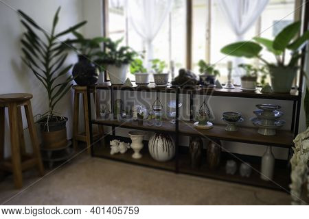 Modern Coffee Shop Cozy Interior, Stock Photo
