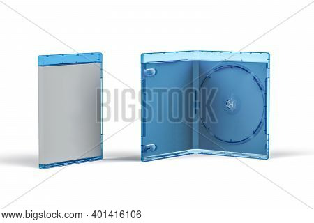 Bluray Disc Box Mockup Isolated On White Background - 3d Render