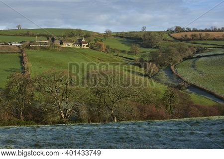 Winter In The Woolley Valley, An Area Of Outstanding Natural Beauty In The Cotswolds On The Outskirt
