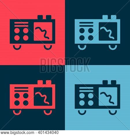 Pop Art Spectrometer Icon Isolated On Color Background. Vector