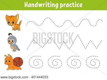 Handwriting Pactice. Education Developing Worksheet. Activity Page. Color Game For Children. Isolate