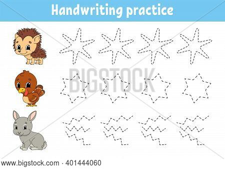 Handwriting Pactice. Education Developing Worksheet. Activity Page. Color Game For Children. Isolate