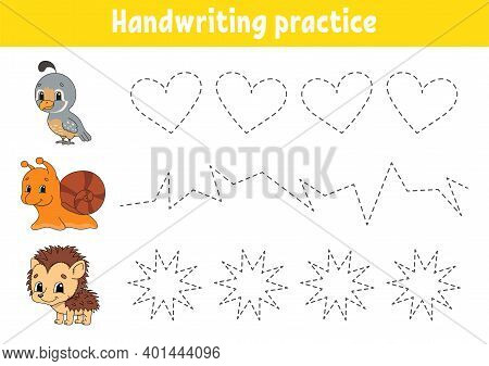 Handwriting Pactice. Education Developing Worksheet. Activity Page. Color Game For Children. Isolate