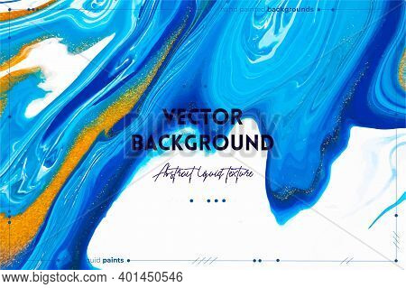 Fluid Art Texture. Background With Abstract Iridescent Paint Effect. Liquid Acrylic Picture That Flo