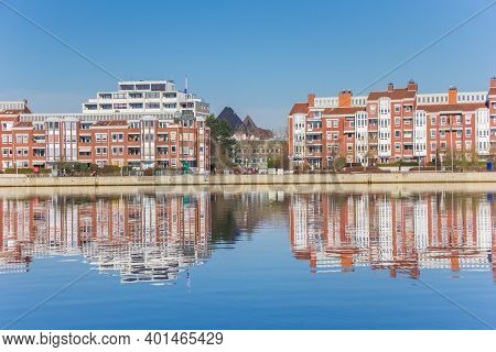 Apartment Buildings At The Bontekai Quay In Wilhelmshaven, Germany