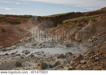 Seltun Geothermal Area In Krysuvik, Reykjanes Peninsula, Iceland