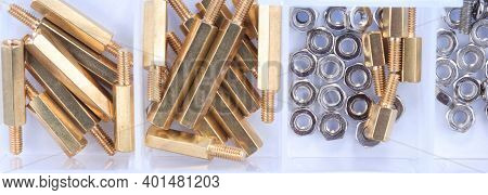 Brass Standoff Spacer Male And Female Set In Plastic Container
