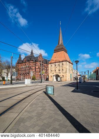 Historical Buildings In The City Rostock, Germany.