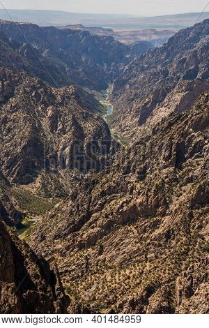 Gunnison River Passes Through Rocky Black Canyon In Colorado