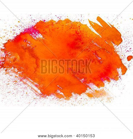 Orange plet plet akvareller isoleret på hvid baggrund