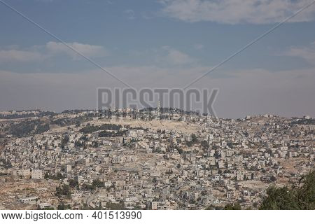 View Of Mount Of Olives Over The Old City Of Jerusalem In Israel
