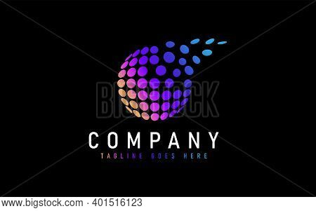 Abstract Modern Logo Design Based From Circular Round Lines. Geometric Colorful Lines Symbol. Usable
