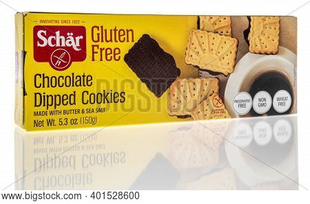 Winneconne, Wi -30 December 2020: A Package Of Schar Cookies On An Isolated Background.