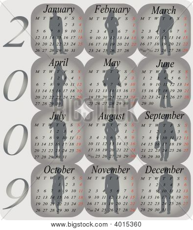 Calendário para 2009. Ano