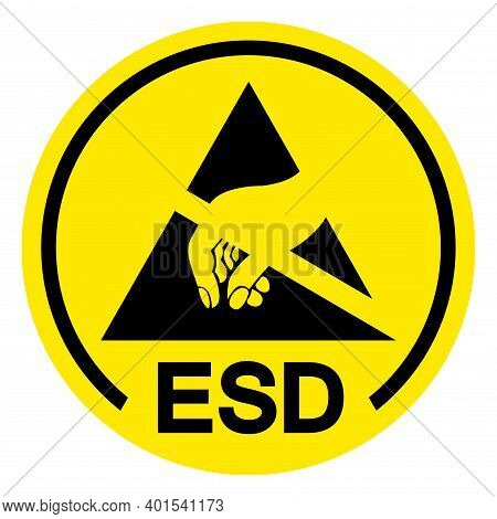 Esd Protective Area Symbol Sign, Vector Illustration, Isolated On White Background Label .eps10