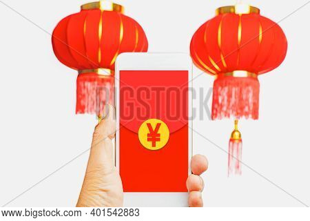 Chinese New Year , Mobile Red Pocket Wallet Hongbao.