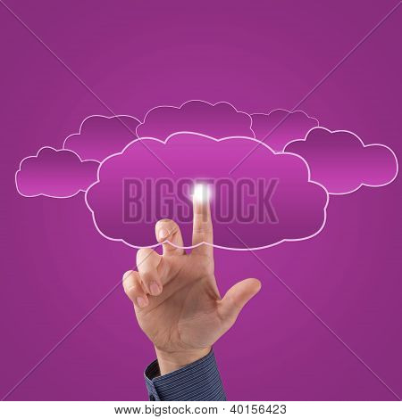 finger berör molnen