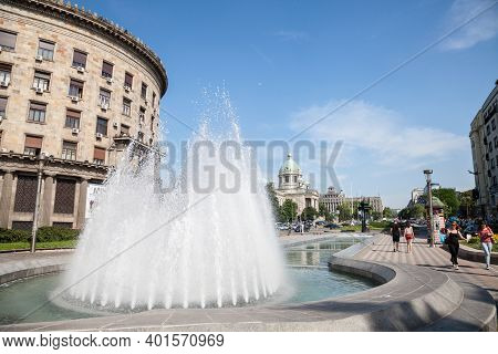 Belgrade, Serbia - June 2, 2017:  National Assembly Of Republic Of Serbia In Belgrade Seen From The 