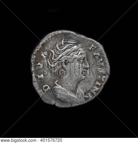 Roman Silver Denarius. Ancient Roman Silver Coin. Faustina Ii Silver Denarius 175 Ad. Roman Silver C