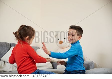 Beautiful Children Claping Their Hands While Playing Together.