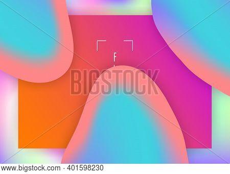 Liquid Fluid. Vivid Gradient Mesh. Holographic 3d Backdrop With Modern Trendy Blend. Cool Website, A