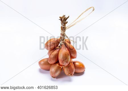 Bunch Of French Shallots Grappe Onion From Brittany, France