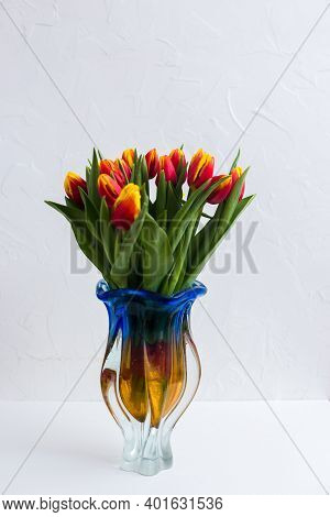 Beautiful Tseti Tulips On A Light Background