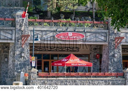 Whistler, Canada - July 5,2020: View Of The Entrance Of Helly Hansen Store In Whistler Village