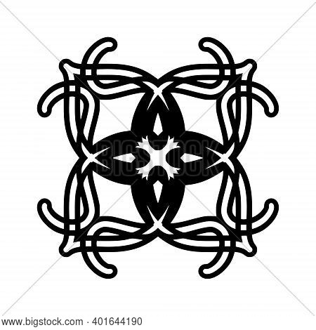 Abstract Symmetric Symbol.geometric Circle Element For Design.outline Mandala.