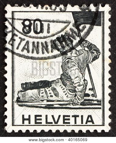 Postage Stamp Switzerland 1958 Dying Warrior