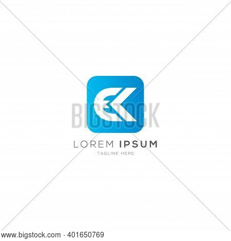 Simple Ek Apps Logo Design Template Vector