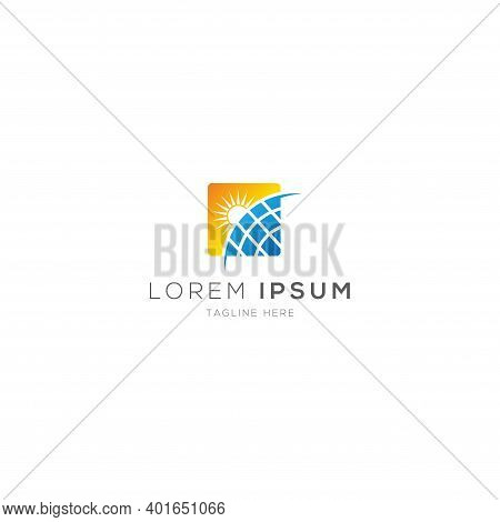 Simple Sun Solar Logo Design Template Vector