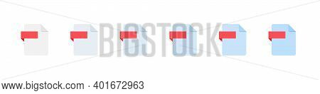 Document Icon Set. Paper Icon Trendy Color. Documents Icon Stock Vector Flat Design On White Backgro