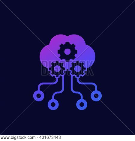 Edge Computing Icon For Web, Vector Art