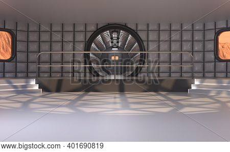 3D Rendering Science Fiction Corridor