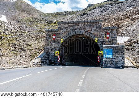Austria - July 28, 2020: Hochtor Pass Tunnel - The Highest Point Of The Grossglockner High Alpine Ro