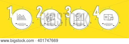 Growth Chart, Investment Graph And Cloud Computing Line Icons Set. Timeline Process Infograph. Music