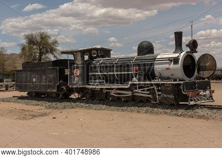 Old Steam Locomotive At The Station Of Usakos, Erongo, Namibia,