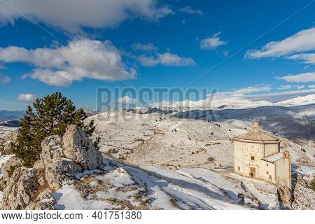 Church Of Santa Maria Della Pietà In The Municipality Of Calascio, In The Province Of L'aquila, In A