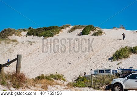 Jurien Bay, Wa / Australia - 07/11/2020 Sandy Cape Recreation Park With White Sand, Turquoise Water,
