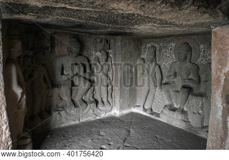 The Nasik Caves Or Pandavleni Caves Known As The Pandu Caves, Also Known As The Buddhist Trirashmi C
