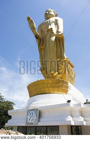 Pang Lila Or Leela Attitude Buddha Statue On Mountain For Thai People And Traveler Travel Visit And 