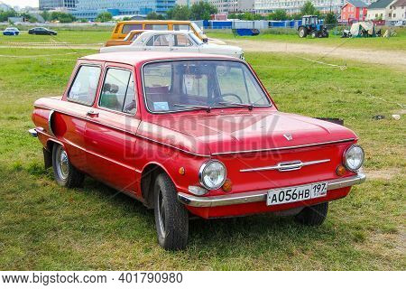 Moscow, Russia - July 6, 2012: Soviet Compact Retro Car Zaz 968 Zaporozhets Presented At The Annual 