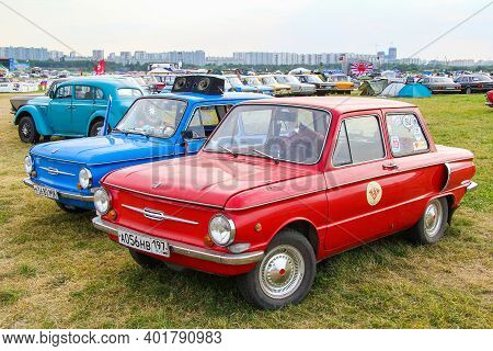 Moscow, Russia - July 6, 2012: Soviet Compact Retro Car Zaz 968 Zaporozhets Presented At The Annual 