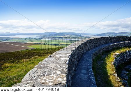 View On Irish Landscape Of Counte Donegal, Northern Ireland From Fort Grianan Of Aileach