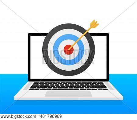Online Media, Target Audience, Digital Marketing, Flat Design Vector Concept With Marketing Icons On