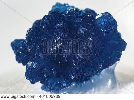 Close Up On A Blue Cavansite Mineral.