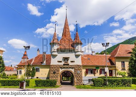 Brasov, Romania. Catherine Gate. City Gate From The Medieval Times.